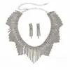 Collar de Borlas de Pedrería Ultra Brillante Europeo y Americano con Perlas, Cadena para Clavícula de Nicho de Lujo Ligero, Accesorio de Fiesta de Alta Gama a la Moda