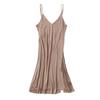 Sling de Seda Tricotado Camisolas Femininas Sem Manga Saia Comprimento Médio Sexy Verão Saia de Forro Base Saia Feminina Fina