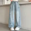 Pantalones para Niñas Primavera y Otoño 2025 Nuevos Elegantes Ropa Infantil Casual Pantalones de Pierna Ancha para Niñas Pequeñas Jeans de Primavera para Niños