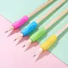Apoiadores de lápis infantis em cores vibrantes, porta-lápis de silicone e corretores de postura de escrita para alunos do jardim de infância e ensino fundamental - atacado