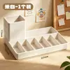 Caixa organizadora de livros, estante de mesa, organizador de mesa de escritório para livros e cadernos, pequeno suporte de livros multifuncional
