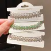 Pulsera circular de malla tejida con cuentas de cristal, pulsera vintage estilo palacio, joyería de alta gama nicho para mujer