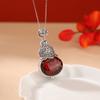 Jóias Yuebao Prata Esterlina S925 Âmbar Sangue Estilo Vintage Tendência Nacional Ruyi Vazado Lótus Pingente de Cabacinha Saquinho Ornamento Pendente