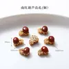 Alta Retención de Color Chapado en Cobre 24K Oro Real Accesorios de Ágata Roja Piezas para Joyería DIY Calabaza de Loto Productos Semi-Terminados Venta Directa de Fábrica
