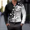 Camisa casual de manga larga estilo americano, nueva camisa floral de alta gama para comercio exterior en Amazon, camisa para hombre sin arrugas