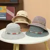 Sombrero de Sol Tejido de Paja de Papel Colorido para Mujer, Sombrero Cubo Transpirable Hueco de Verano para Reducir el Calor y Proteger del Sol para Actividades al Aire Libre