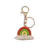 Amazon Supply Nordic Rainbow Keychain Pingente Handmade Cotton Tecido Tassel Car Bag Enfeites Pendurados