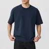 Ropa de Hombre Xintang Verano 2026 Nueva Camiseta de Manga Corta de Color Sólido con Retazos para Hombre, Camiseta Corta Fina para Hombre