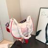 Bolso de Mano de Gran Capacidad Nuevo 2024 Estilo Coreano Casual Bordado Mariposa Bolso de Hombro Moderno Elegante Color Contraste Bolso de Hombro