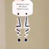"Flor de Espelho Sonho de Borboleta" Brincos de Borboleta Vazados Prata Azulada com Sensação Cool Brincos Inteligentes Vintage de Nicho Retro para Mulheres