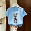 Camiseta de Moda para Niños Estilo Americano Fresca Ins con Estampado, Nueva de Verano Ajuste Holgado Versátil Manga Corta de Algodón Puro para Niños Mayores
