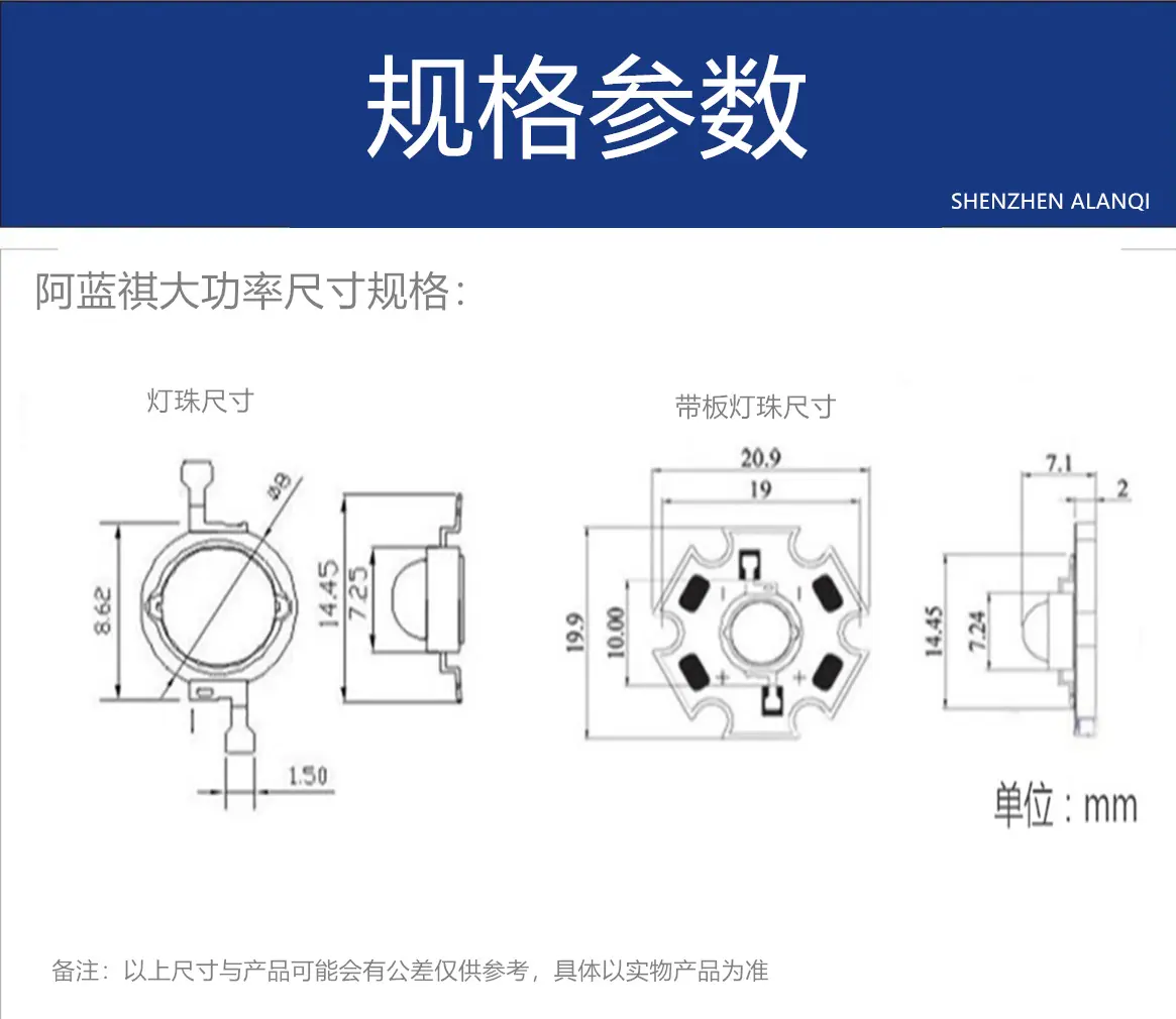 大功率规格尺寸
