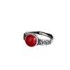 Anel Feminino Vintage S925 Prata de Lei Redondo com Cinábrio Textura Xiangyun Personalizado Moda Prata Tailandesa Anel Usado Joia