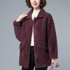Abrigo para Mujer 2024 Otoño e Invierno Nuevo Terciopelo de Partículas Suelto Talla Grande Madre de Mediana Edad Abrigo de Piel de Cordero