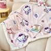 Manta Cálida Gruesa de Terciopelo de Leche Compuesto con Terciopelo de Cordero para Otoño e Invierno Manta de Dibujos Animados Sanrio Kuromi Comercio Exterior Transfronterizo