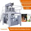 Máquina de embalagem automática de alimentação de sacos para fatias de camarão Máquina de alimentação de sacos rotativa para fatias de camarão Máquina de embalagem para alimentos expandidos