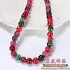 Venta de Liquidación 6/8mm Ágata Turmalina Natural Cuentas Sueltas Pulsera de Abalorios Hecha a Mano para Bricolaje Materiales para Joyería Estilo Antiguo