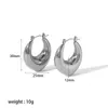 Pendientes Retro Franceses Perezosos de Alta Gama de Acero Inoxidable de Oro de 18K Simples Huecos Pendientes de Hebilla de Oreja Circulares de Nicho para Mujeres