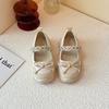 Zapatos de Cuero Estilo Coreano para Niñas Primavera y Otoño Nuevos Zapatos de Princesa con Lazo de Perla para Niños Zapatos de Moda Dulces con Suela Suave para Niñas