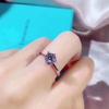 Novo Anel de Diamante em Prata 925 Anel Feminino Ajustável Anel de Diamante Zircônia Anel Feminino Anel de Diamante Seis Garras