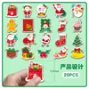 20 Piezas de Imanes Suaves Magnéticos para Refrigerador de Navidad Transfronterizos Dibujos Animados Lindo Papá Noel Regalo Navideño Pegatinas Magnéticas para Fiesta