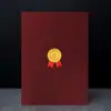 Cartão Personalizado Espessado com Páginas Internas, Certificado de Honra, Carta de Nomeação de Formatura de Alto Padrão, Núcleo Interno Imprimível com Hot Stamping A4