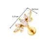 Hensen Aço Inoxidável Rosca Interna Micro-Incustado Zircônia Moda Morcego Pata de Urso Flor Pequena Piercing de Lábio Piercing de Osso da Orelha Brincos de Cartilagem