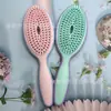 Pente de Massagem Dopamine Color-Blocking Vazado com Dentes Arredondados, Acalma o Couro Cabeludo, Antiestático, Previne a Queda de Cabelo, Pente de Cabeleireiro para Uso Doméstico