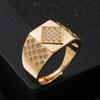 Moda Europea y Americana Más Vendido Cobre Caliente Micro-incrustado Zircón Anillo Geométrico para Hombre Personalizado Moderno Anillo Hip Hop Anillo de Cola