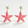 Pendientes Florales Grandes de Rafia Estilo Vacacional Junto al Mar Populares de Lujo Ligero Pendientes de Estrella de Mar Pendientes Elegantes de Nicho