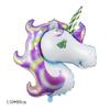 Globo de Animal de Dibujos Animados de Pie 3D Ensamblado Decoración de Fiesta de Cumpleaños Globo de Papel de Aluminio con Forma de Cabeza de Unicornio