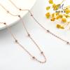 Retención de color de oro de 14K Cadena de cuentas redondas de 3.5 mm Cadena de cuentas con clip Cadena con forma de O Cadena de cuentas Collar Pulsera Accesorios para aretes