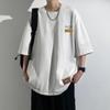 Camiseta de Manga Corta de Marca de Moda para Hombre Estilo Hong Kong Verano Casual Nicho Alta Calle Camiseta Moderna Estilo Coreano Holgada Casual Top para Hombre