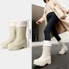 Botas de Lluvia para Mujer 2026 Modelo Nuevo de Tacón Alto Moda Versátiles Impermeables Antideslizantes Botas de Lluvia para Exteriores Senderismo Camping Zapatos de Agua Tendencia