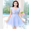 Gongyu Weng Verano Nuevo Hombro Lazo Gasa Vestido de Mujer Vestido de Hada Falda Elegante Moda