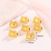 DIY frisado pulseira colar buraco contas tridimensionais banhado a cobre 18K ouro real estilo chinês pingente de gota de ouro antigo