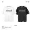 Camiseta Unisex de Algodão Puro Pesado com Estampa Simples de Letras, Manga Curta, Marca Tendência, Corte Solto, Atacado de Comércio Exterior Transfronteiriço Top