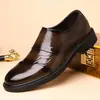 Zapatos de Vestir de Cuero para Hombre Sin Cordones Suela Suave Zapatos Formales Zapatos de Novio para Boda Punta Redonda Fáciles de Poner Zapatos Casuales para Hombre