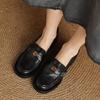 Mocasines Camellia para Mujer con Tacón Grueso, Estilo Otoño e Invierno 2026, Zapatos Retro de Piel sin Cordones de Tacón Alto para Viajar al Trabajo