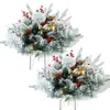 2025 Decoração de Porta de Pátio Externo Árvore de Cogumelo Semicircular com Neve Flocada Transfronteiriça Pacote de Árvore de Natal