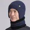 Gorro de invierno para hombres de mediana edad y mayores, ultragrueso, cálido, protector de orejas, para personas mayores, papás y abuelos, con forro de polar, gorro de lana tejido
