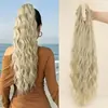 Peluca de coleta rizada de lana de onda europea y americana, pinza grande de seda de maíz, peluca de coleta alta, trenza