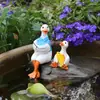 Oferta Especial Pátio de Jardim Pato de Pesca Pai-Filho Ornamentos Criativos de Resina Decorações de Paisagem para Gramado de Parque e Jardinagem