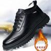 Zapatos Doug Slip-on de Suela Blanda con Forro de Felpa de Algodón Zapatos de Cuero para Hombres de Mediana Edad de Comercio Exterior Zapatos Casuales Cómodos Zapatos de Papá Perezoso