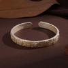 Nuevo Pulsera del Dios de la Riqueza Chapada en Oro para Mujer, Estilo Étnico Versátil de Moda con Versículos del Sutra del Corazón Pulsera Chapada en Plata de Ley 999
