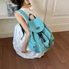 Mochila Nova Coreana de Nicho com Cordão para Mulheres 2026, Mochila Leve de Tecido de Nylon para Estudantes Universitários, Mochila para Ir ao Trabalho e Viagem