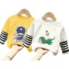 Camiseta de manga larga para niño, capa base para niños medianos y mayores, ropa interior, camiseta 100% algodón, estilo Primavera/Otoño 2026, top tipo dos piezas falso, atractivo
