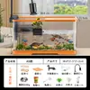 Tanque misto de peixes e tartarugas de aquário largo para mesa aquário de peixes tanque dedicado para sala de estar com mesa de sol aquário plástico integrado de circulação para pessoa preguiçosa