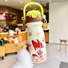 Taza Térmica Portátil para Estudiantes, Taza con Popote Judy Nick de Alto Valor, Taza de Acero Inoxidable Doble Uso Dibujos Animados para la Escuela