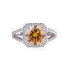 Anillo de Lujo Cuadrado de Plata S925 Transfronterizo con Moissanita de Color para Mujer Plata Esterlina Platino Simulación de Diamante Diamante Venta al por Mayor
